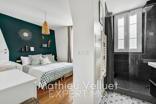 Paris (75018) Piscine Amiraux, T2 traversant de 38.57m2 carrez au 6ème avec asc.