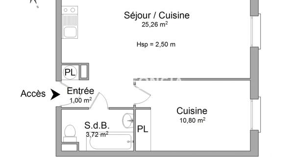 Location Appartement 2 pièces 40.78 m² - Bordeaux 33000