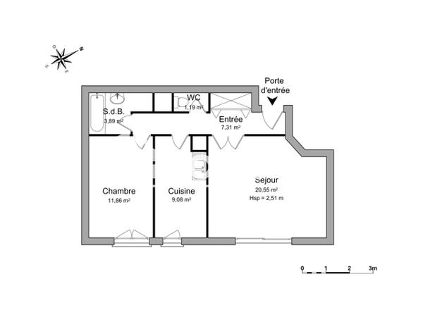 Location Appartement 2 pièces 53.88 m² - 29A RUE DU GRAND FAUBOURG Chartres 28000