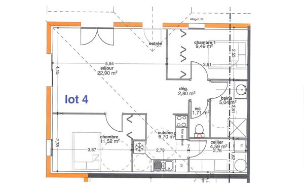 Appartement à vendre    3 pièces • 64,75 m2 Biscarrosse