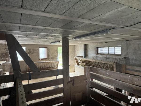 Ensemble de bâtiments agricoles en campagne