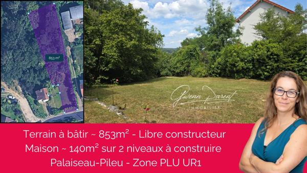 Terrain Palaiseau 853m² - possibilité création maison 140m² environ