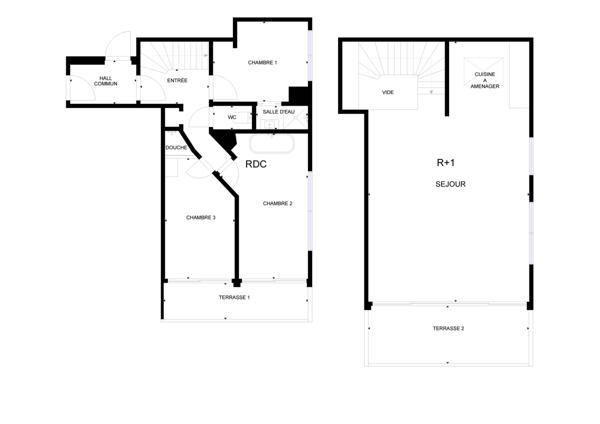 Marseille (13006) DERNIER ETAGE DUPLEX VUE MER TERRASSES COURS JULIEN 13006