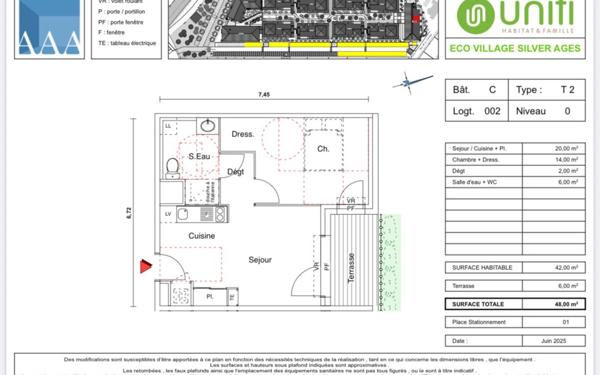 Appartement à vendre    2 pièces • 42 m2 Castelginest
