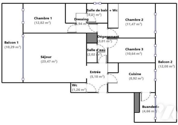 BOULOGNE-BILLANCOURT -  PONT DE SEVRES - APPARTEMENT 4 PIECES - ETAGE ELEVES - LARGES BALCONS