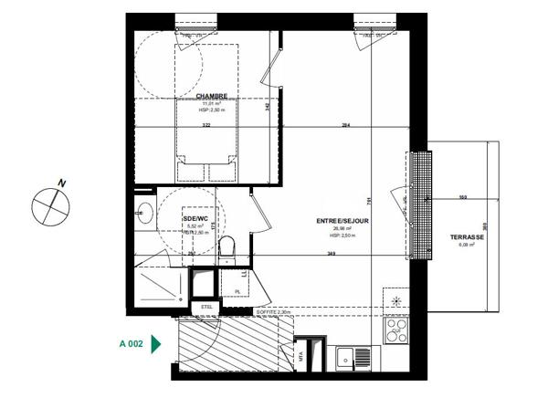 Appartement 2 pieces, Pordic Centre, Residence Bleuenn