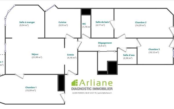 Appartement à vendre    5 pièces • 99,03 m2 Paris 15