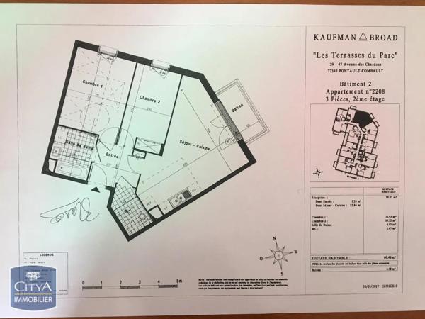 Appartement à louer 3 pièces 60.46m²