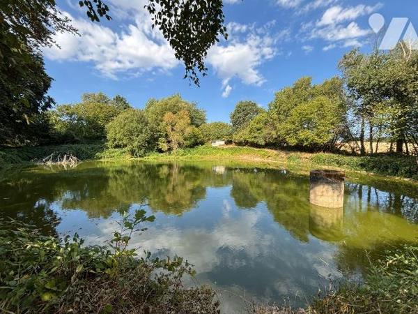 ST MARS SUR LA FUTAIE, Un étang d'environ 1700 m² sur un terrain de 4405 m² avec un cabanon.