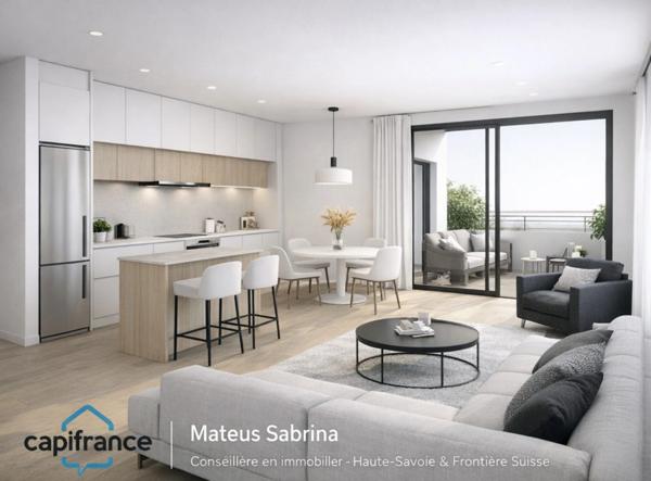 À VENDRE – T3 NEUF DE 68,70 m² EN REZ DE JARDIN AVEC TERRASSE – THONON-LES-BAINS