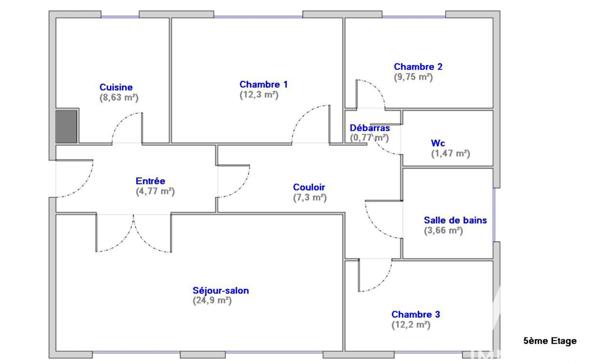 Appartement à vendre 4 pièces 86 m² Montrouge