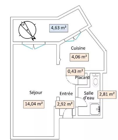 Location Appartement 1 pièces 24 m2 à Asnières-sur-Seine