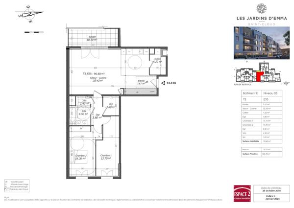 Appartement 3 pièces à louer