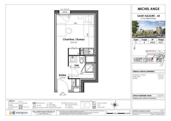 Appartement 1 pièce - 44600 Saint-Nazaire