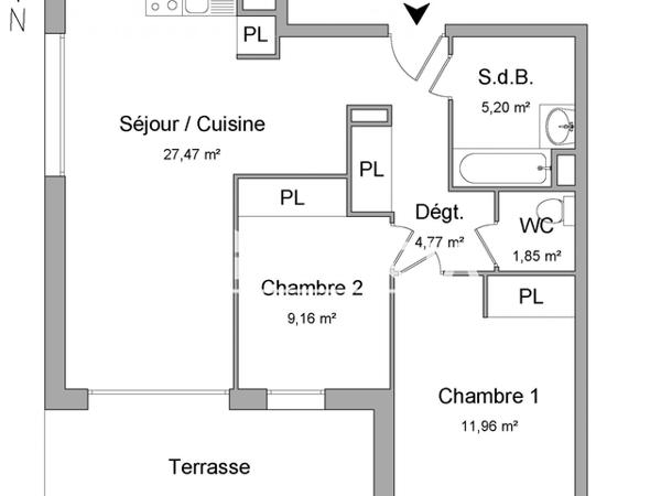 Location Appartement 3 pièces 60.41 m² - 11 CHEMIN DES VIEILLES ECOLES Toulouse 31200
