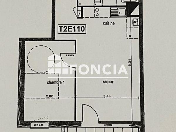 Location Appartement 2 pièces 45.55 m² - 238 AVENUE JEAN MONNET Morieres Les Avignon 84310