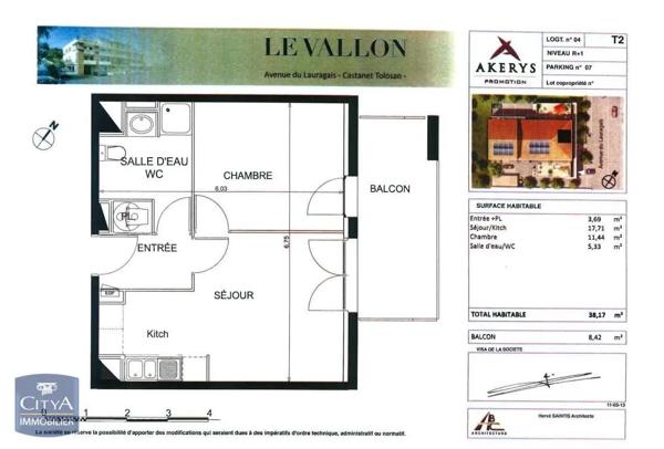 Appartement à louer 2 pièces 38.32m²