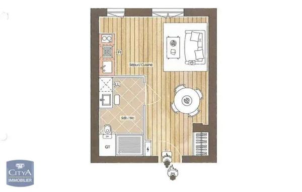 Appartement à louer 1 pièce 27.29m²