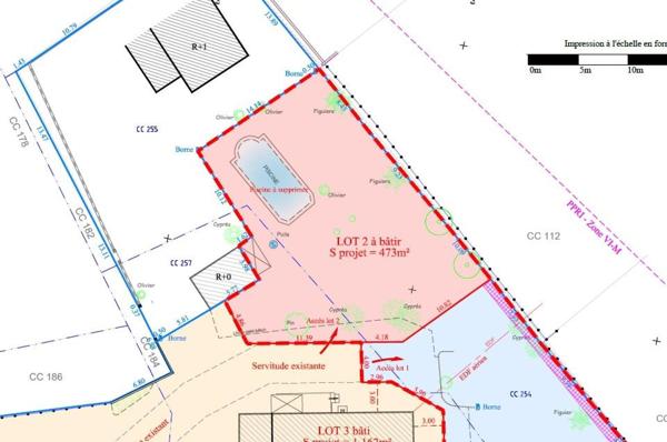 Terrain constructible de 473 m² proche du centre