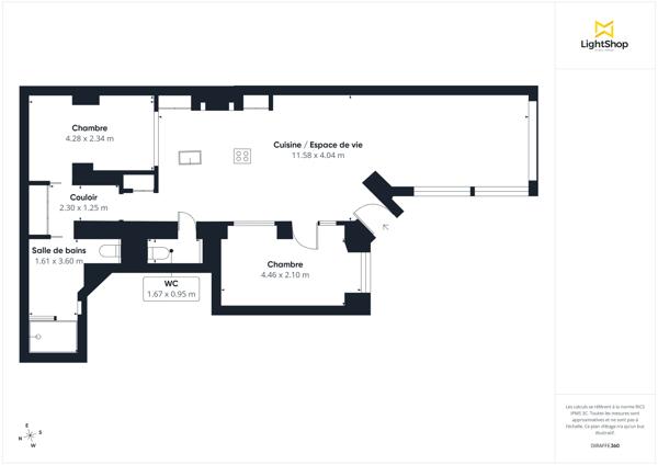 Superbe appartement esprit loft - 3 pièces 80m² - Calme absolu sur cour pavée - Belle hauteur sous plafond - Paris 75010
