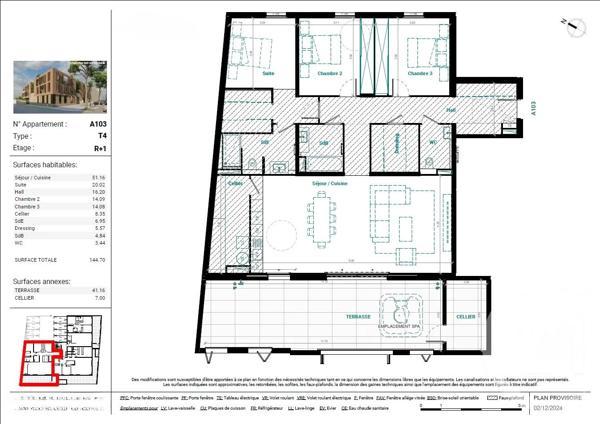 Appartement T4 à vendre  4 pièces - 144,70 m 2   MAUGUIO CARNON  - 34