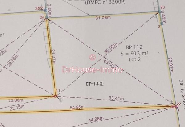 Terrain à vendre de 913 m²