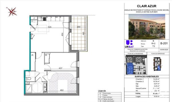 Appartement à vendre 3 pièces 61 m² La Seyne-sur-Mer