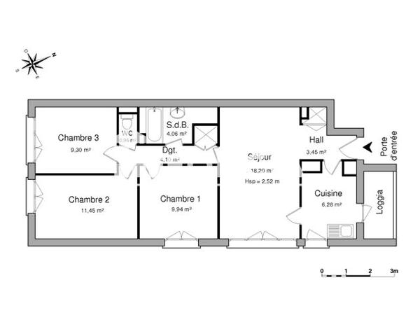 Location Appartement 4 pièces 67.7 m² - BAT H1 ESC 1 Mantes La Jolie 78200