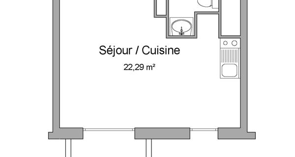 Location Studio 26.81 m² - L'isle-adam 95290