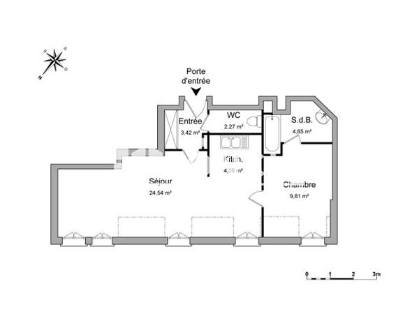 Location Appartement 2 pièces 48.78 m² - 14 PLACE DE LA CONCORDE Mulhouse 68100