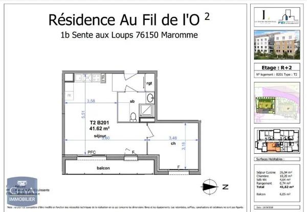 Appartement à louer 2 pièces 41.62m²