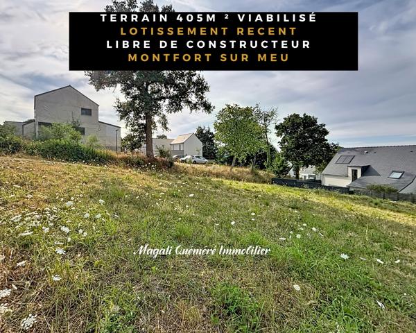 Terrain viabilisé libre de constructeur 405 m²