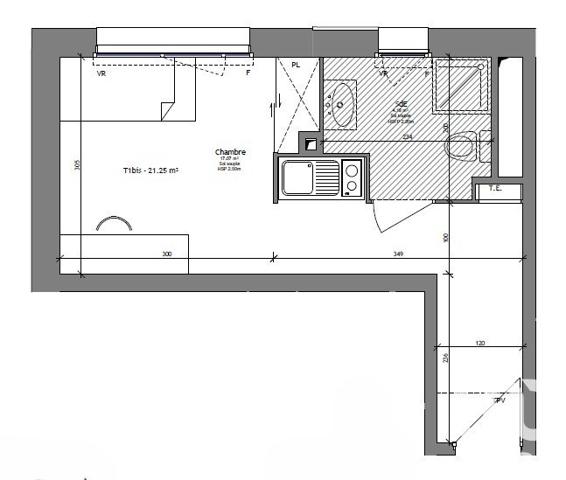 Studio 1 pièce de 22 m² à Brest (29200)
