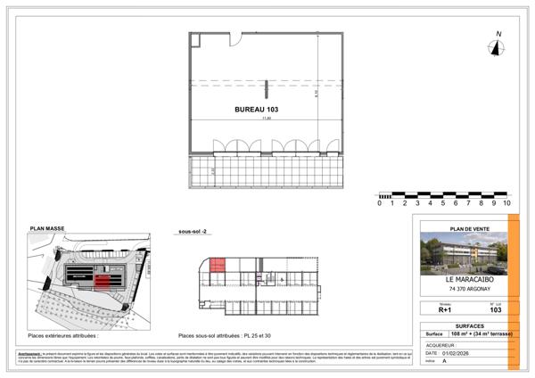 Argonay (74370) BUREAUX PROFESSIONNELS 50 à 200 m2 MODULABLES - ARGONAY