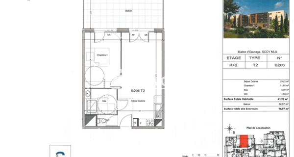 Location Appartement 2 pièces 41.77 m² - Morières-lès-avignon 84310