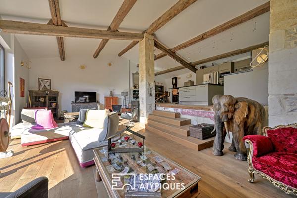 Esprit loft dans un ancien chai avec jardin et piscine à 20 min d’Uzès