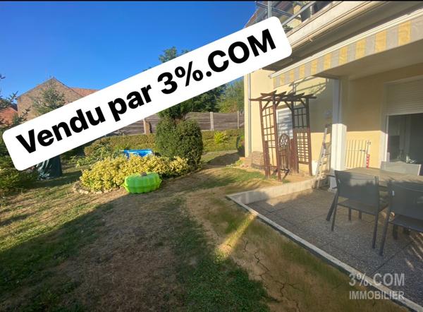 3%.COM Très beau F4 en rez de jardin - 3 terrasses - jardin 3,40 ARES, BERSTETT. Berstett (67370)