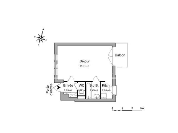 Location Studio 27.88 m² - 11 RUE DR MICHEL GIBERT Chartres 28000