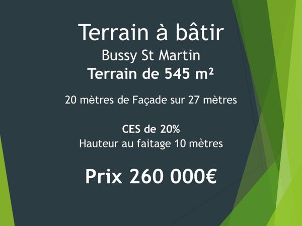 Terrain Bussy St Martin 545 m2