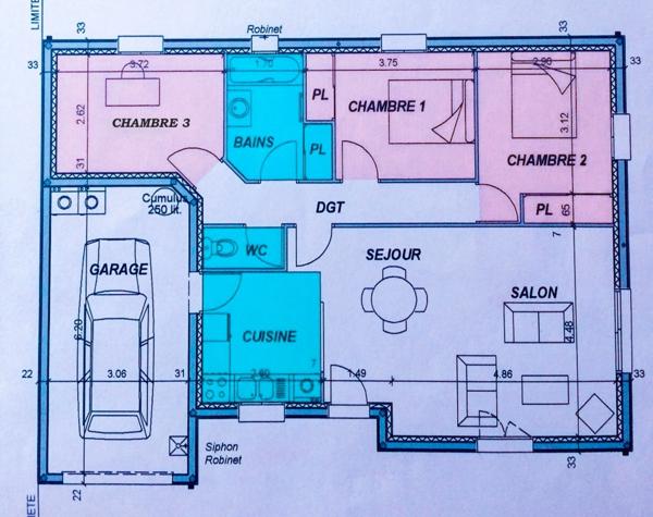 Dpt Vendée (85), à vendre LE PERRIER Maison T4 Plain pied sur 1000,00 m2 -