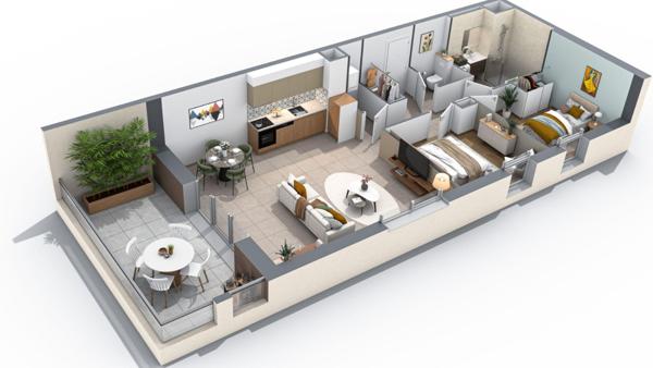 Appartement à vendre 3 pièces 68 m² Domène