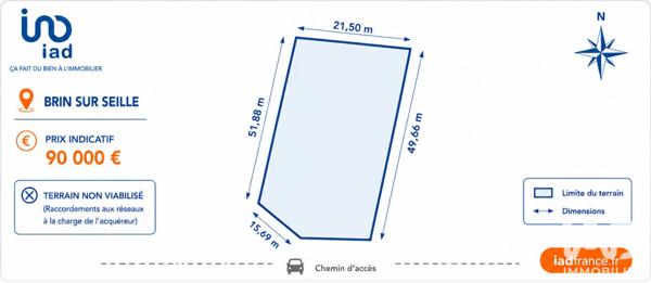 Terrain à vendre 1 100 m² Brin-sur-Seille