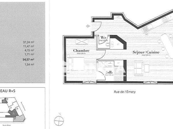 Location Appartement 2 pièces 54.55 m² - LE CARREAU DES DUCS Nantes 44000