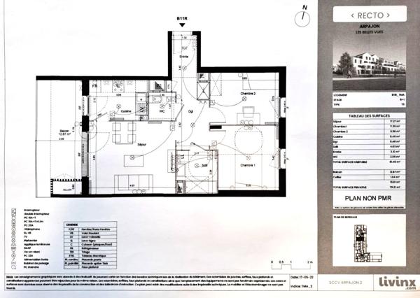 Appartement T3 année 2024 de 61 m² dans la résidence "Recto Verso" à Arpajon