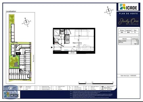 Appartement à louer 1 pièce 18.1m² La Rochelle (17000)