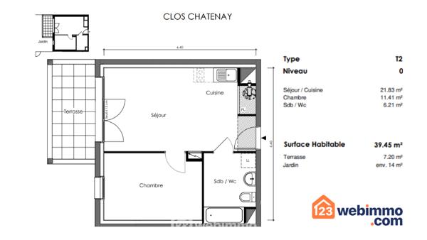 Appartement 39.45 m² à Talmont-Saint-Hilaire 85440
