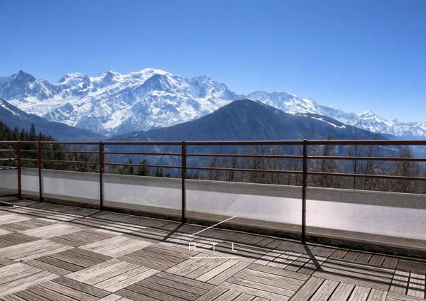 Appartement deux pièces 40 m² à Passy - terrasse 37 m² exposition sud, vue Mont Blanc, résidence inscrite aux Détails des diagnostics énergétiques