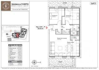 Appartement T3 à vendre  3 pièces - 60,53 m2 PATRIMONIO - 202