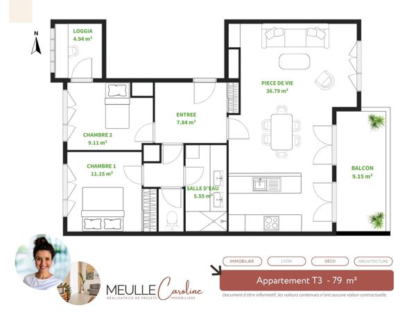 Appartement
         3 pièces
        - 79 m² Exclusivité 340 000 € *