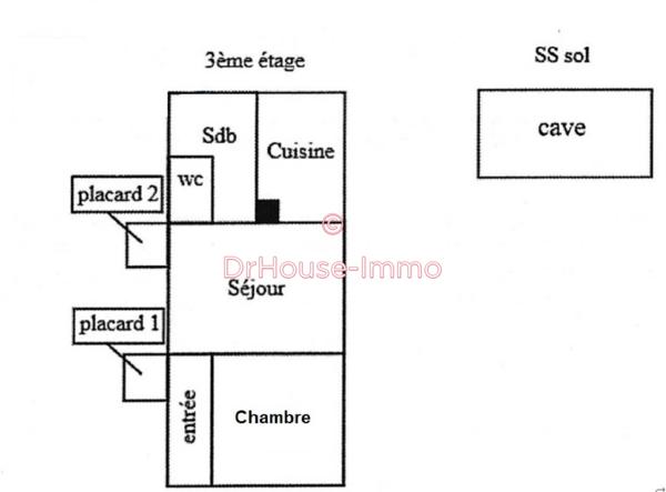 Appartement à vendre 3 pièces de 37 m²